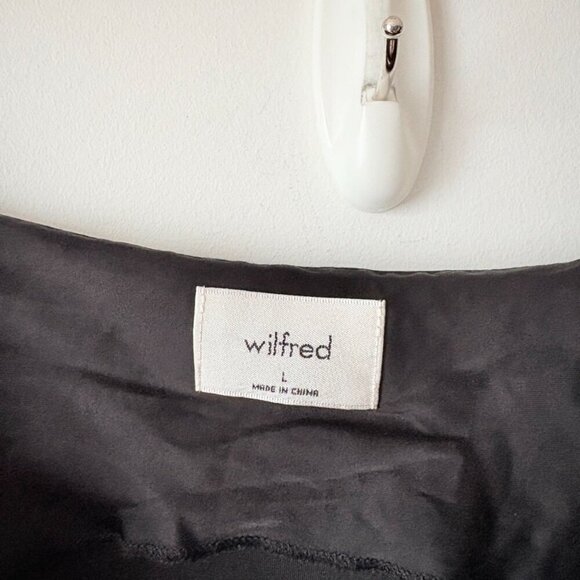 Aritzia Wilfred Only Ruched Slip Dress Black Size Large - Picture 6 of 7